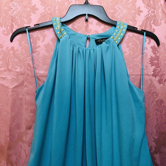 Thalia Sodi Women's Dress Blue Sleeveless Healt-neck Size M Excellent Condition$ - Picture 5 of 8